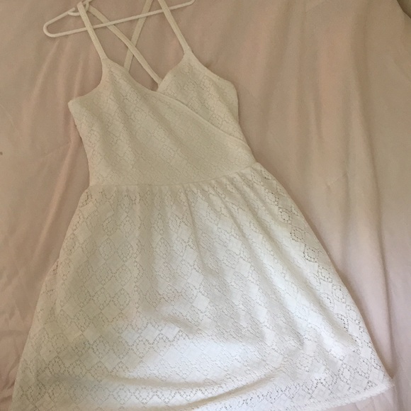 cute abercrombie white cross back summer dress - Picture 1 of 3
